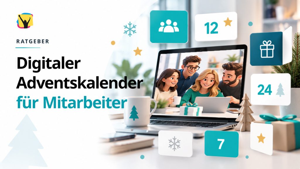 Digitaler Adventskalender für Mitarbeiter – Herobild Digitaler Adventskalender für Mitarbeiter mit interaktiven Türchen